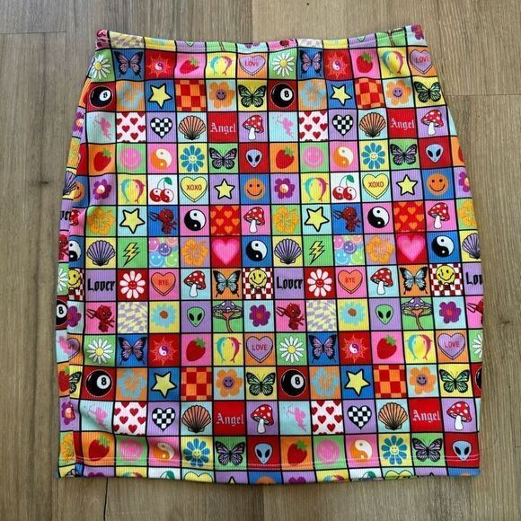 Princess Polly Pixel Mania Pink Multi Colored A Line Skirt Women’s U.S. 6 - Picture 5 of 5